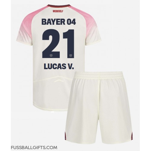 Bayer Leverkusen Lucas Vazquez #21 Fußballbekleidung Auswärtstrikot Kinder 2025-26 Kurzarm (+ kurze hosen)